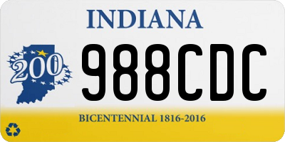 IN license plate 988CDC