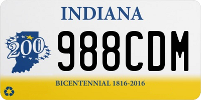 IN license plate 988CDM