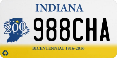 IN license plate 988CHA