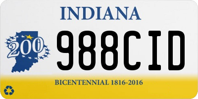 IN license plate 988CID