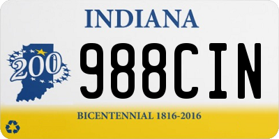 IN license plate 988CIN