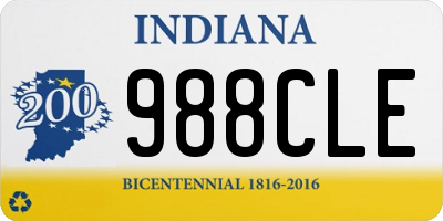 IN license plate 988CLE