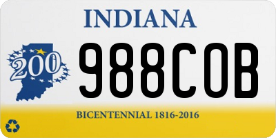 IN license plate 988COB