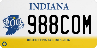 IN license plate 988COM