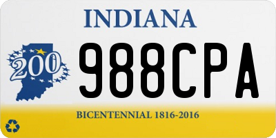 IN license plate 988CPA