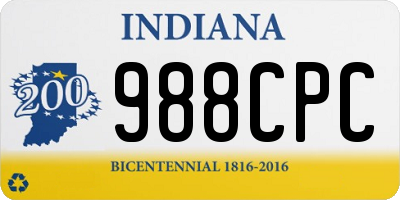 IN license plate 988CPC