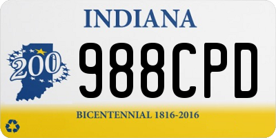 IN license plate 988CPD