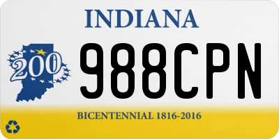 IN license plate 988CPN