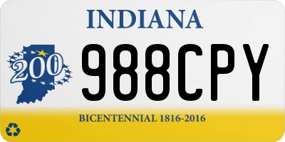 IN license plate 988CPY