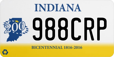 IN license plate 988CRP