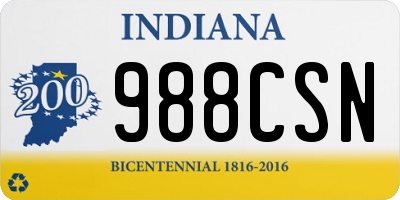 IN license plate 988CSN