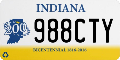 IN license plate 988CTY