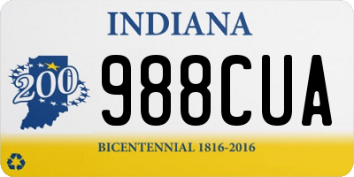 IN license plate 988CUA