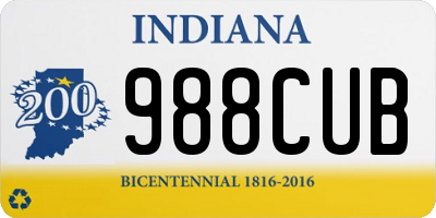 IN license plate 988CUB