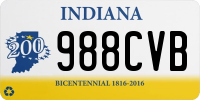 IN license plate 988CVB