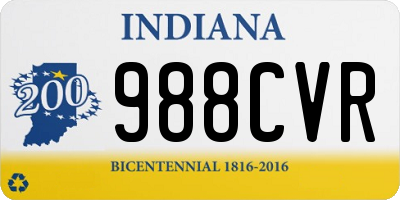 IN license plate 988CVR