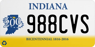 IN license plate 988CVS