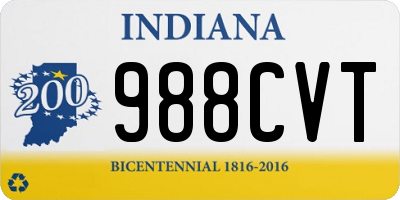 IN license plate 988CVT