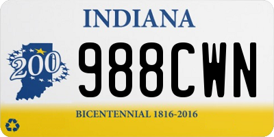 IN license plate 988CWN