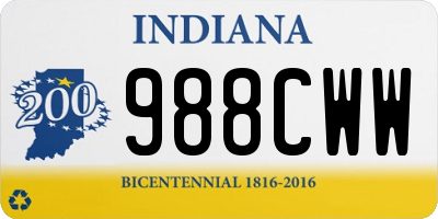 IN license plate 988CWW