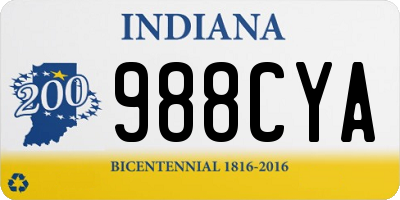 IN license plate 988CYA