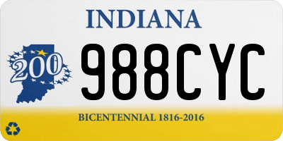 IN license plate 988CYC