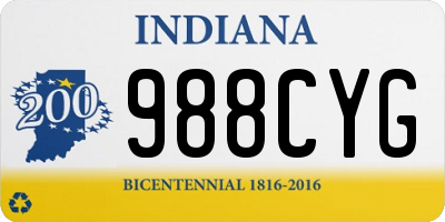 IN license plate 988CYG
