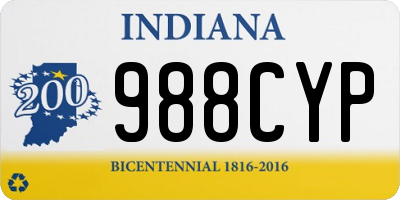 IN license plate 988CYP