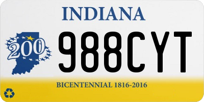 IN license plate 988CYT