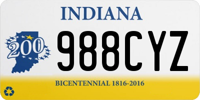 IN license plate 988CYZ