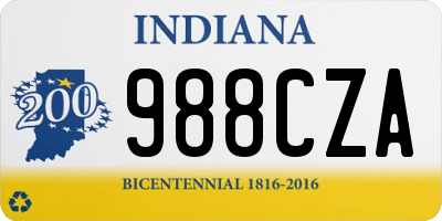 IN license plate 988CZA