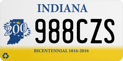 IN license plate 988CZS