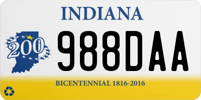 IN license plate 988DAA