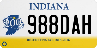IN license plate 988DAH