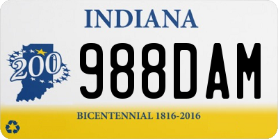 IN license plate 988DAM