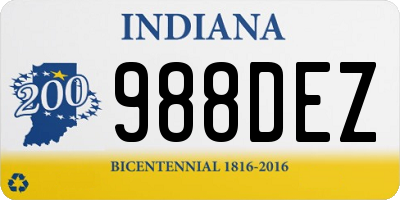 IN license plate 988DEZ