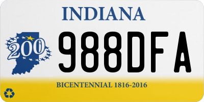 IN license plate 988DFA