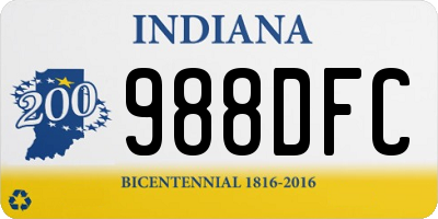 IN license plate 988DFC