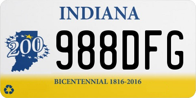 IN license plate 988DFG