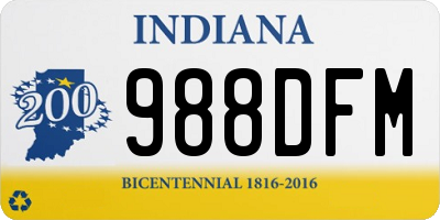 IN license plate 988DFM