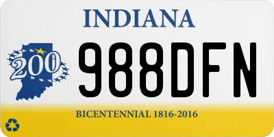 IN license plate 988DFN