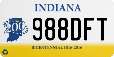 IN license plate 988DFT