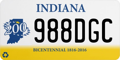 IN license plate 988DGC