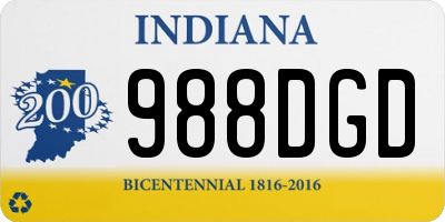 IN license plate 988DGD