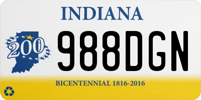 IN license plate 988DGN