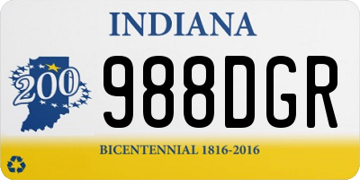 IN license plate 988DGR