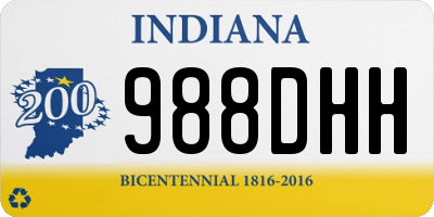 IN license plate 988DHH