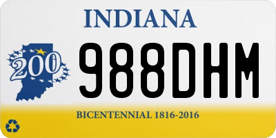 IN license plate 988DHM