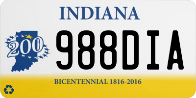 IN license plate 988DIA