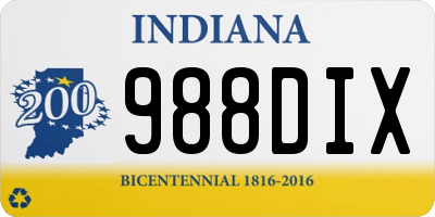 IN license plate 988DIX